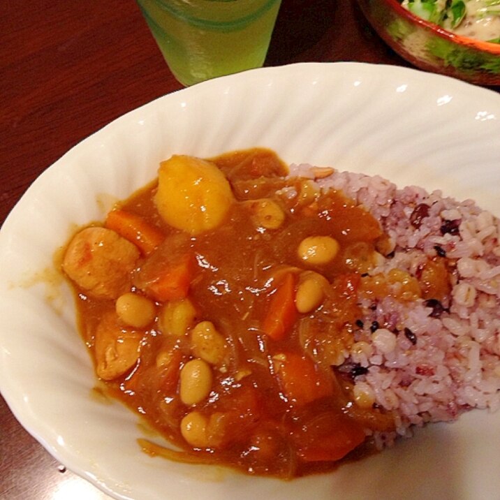 大豆入りチキンカレー
